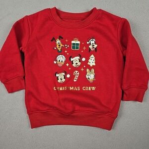 Jumping Bean Disney Christmas Mickey‎ Mouse Crewneck Red Sweatshirt 18M